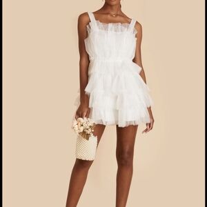 White tulle mini dress